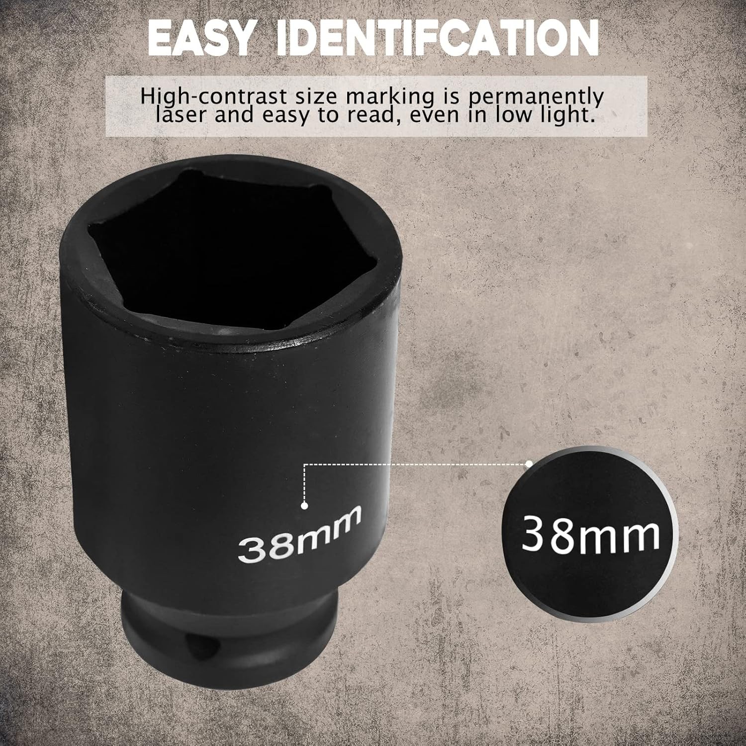 Deep Impact Socket Tool 9Pcs/Set 1/2″ Drive Metric Axle Hub Nut Socket 29-38mm