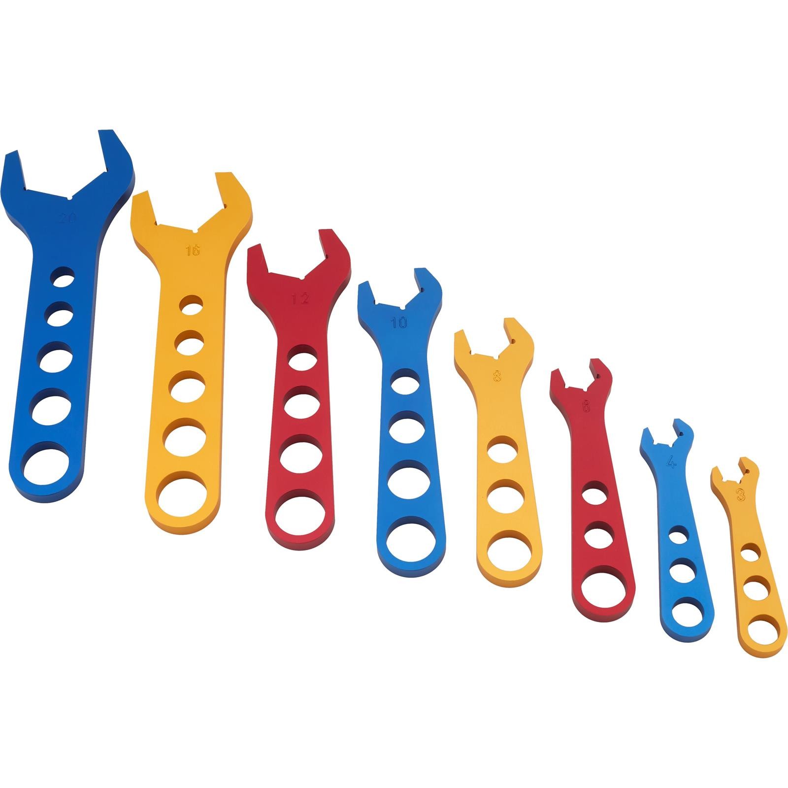 Speedway Motors CNC Machined Aluminum AN Wrenches, AN-3 to AN-20, Anodized