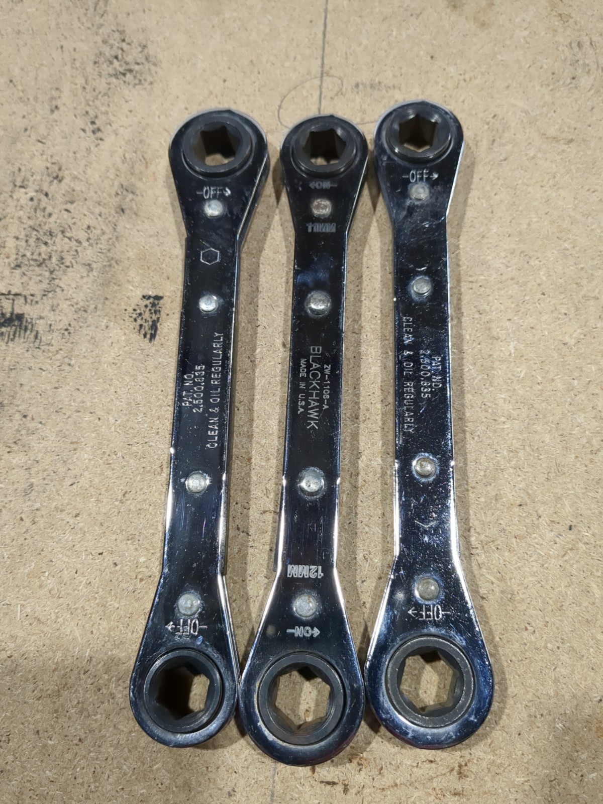 New Blackhawk USA Metric Box End Ratcheting Wrench 11-12mm ZW-1106-A