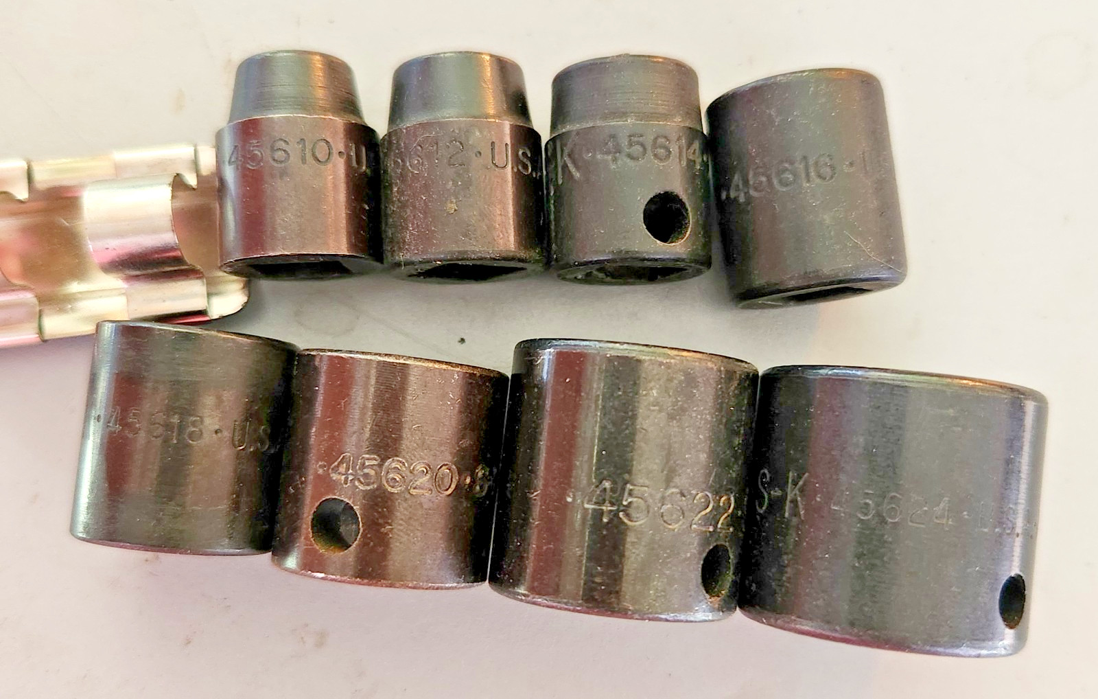 SK Tools USA 3/8 in Drive 6 Pt Impact Socket Set Shallow 8 Pc 5/16 thru 3/4 SAE