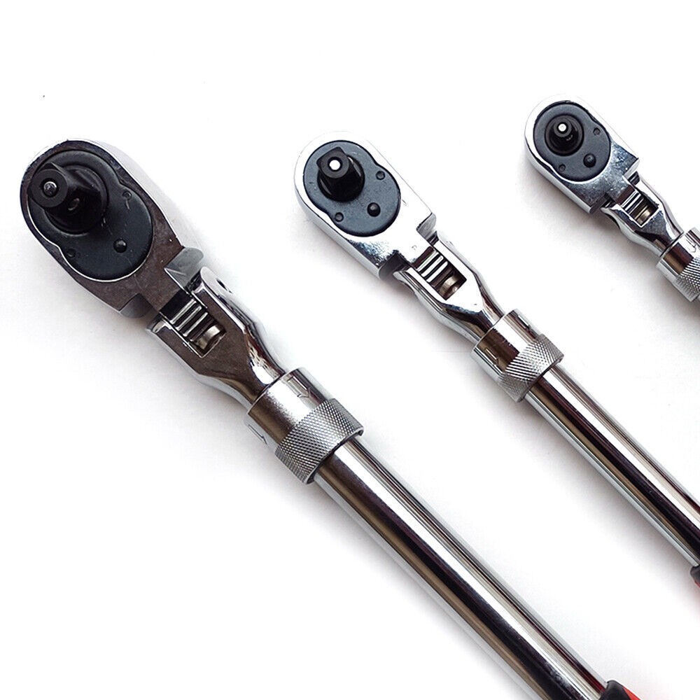 1/2″ 3/8» 1/4» Drive Ratchet Socket Wrench, 72 Tooth Quick-Release, Extendable