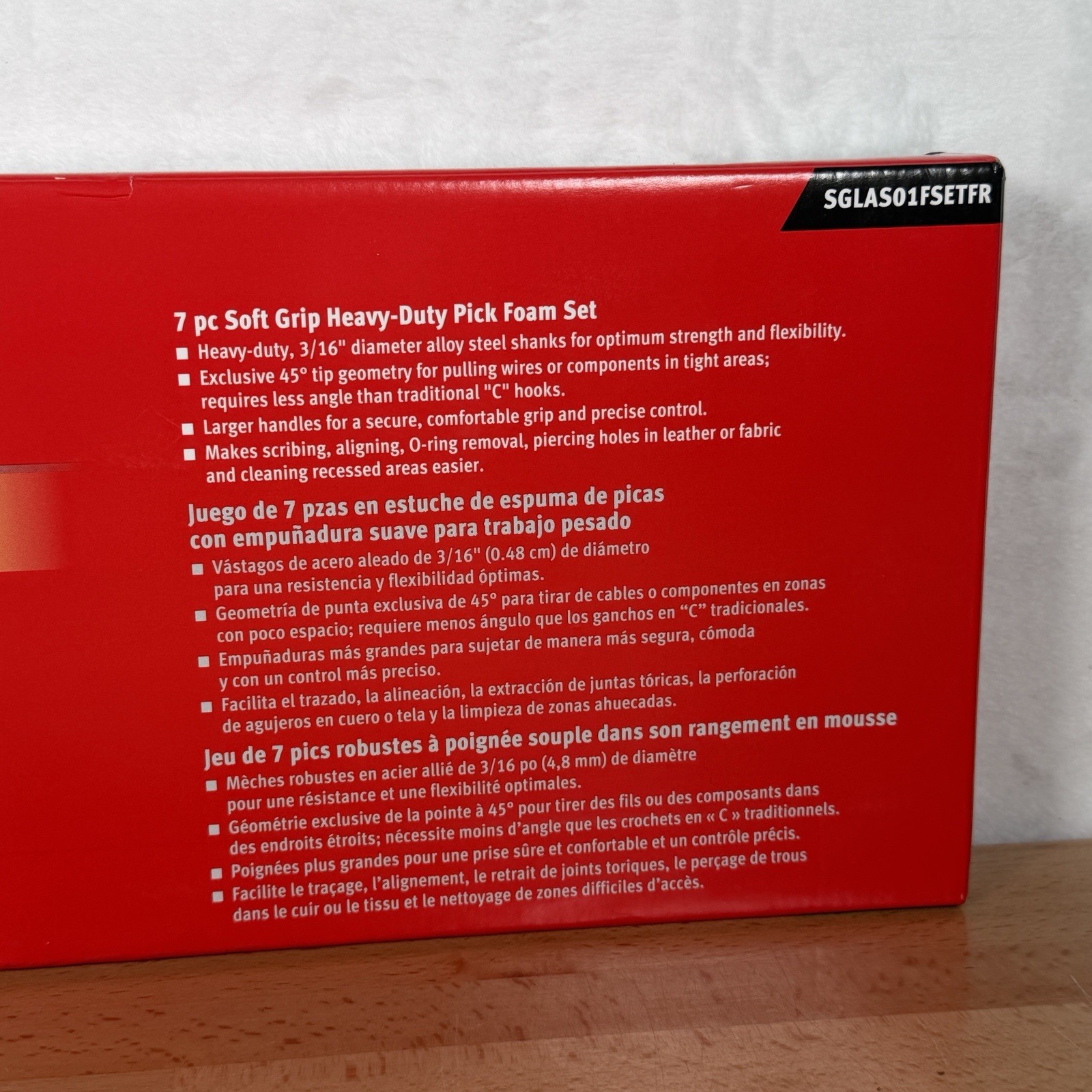 Snap-on 7pc RED Soft Grip Heavy-Duty Foam Pick Set SGLAS01FSETFR *BRAND NEW*