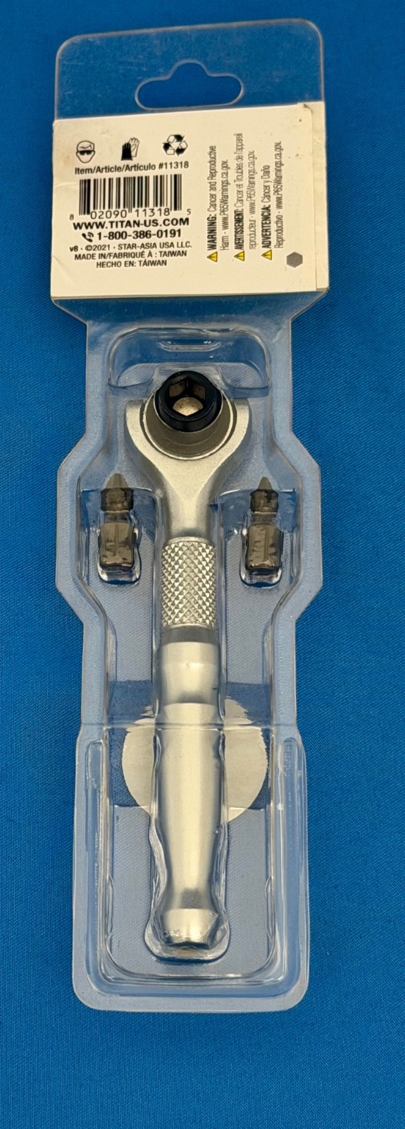 Titan 11318 1/4 Inch Hex Dr Swivel Head Micro Bit Driver 4 Inch OAL New