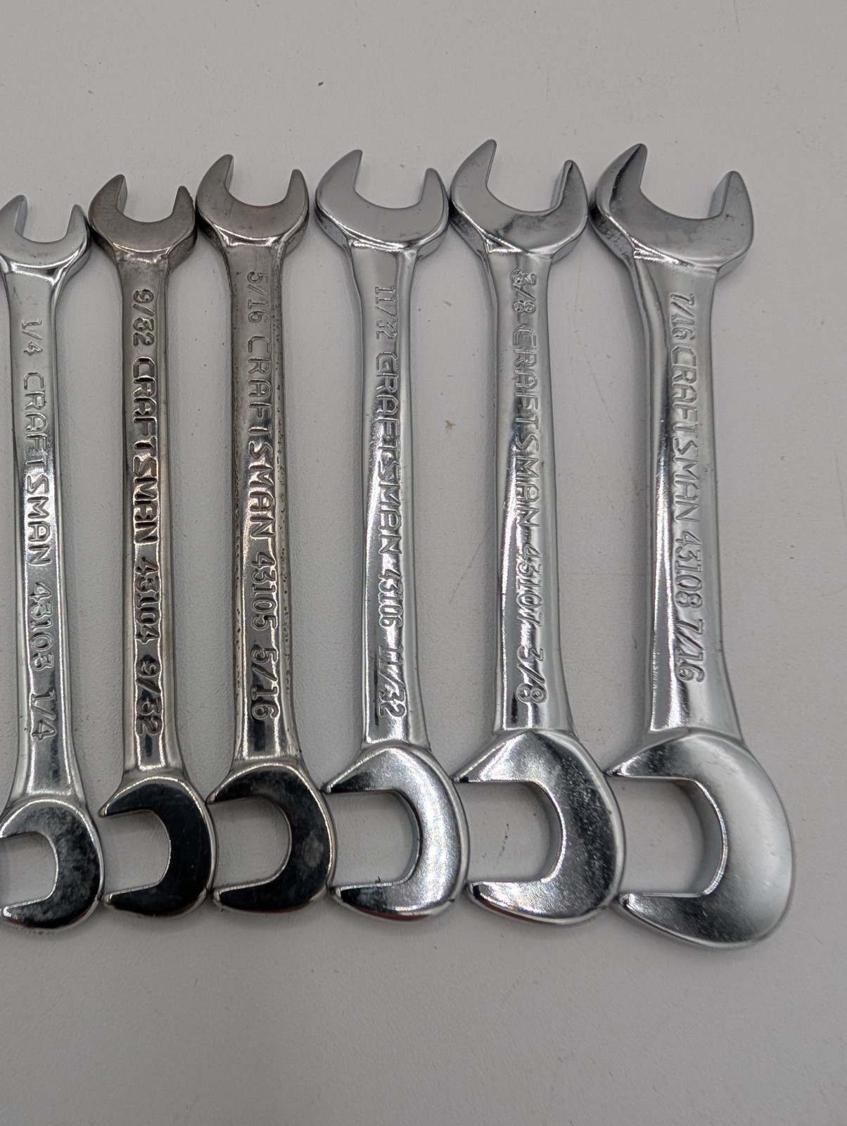 Craftsman 8 Piece Open End Ignition Wrench Set 4306 SAE 7/32 – 7/16 USA Super