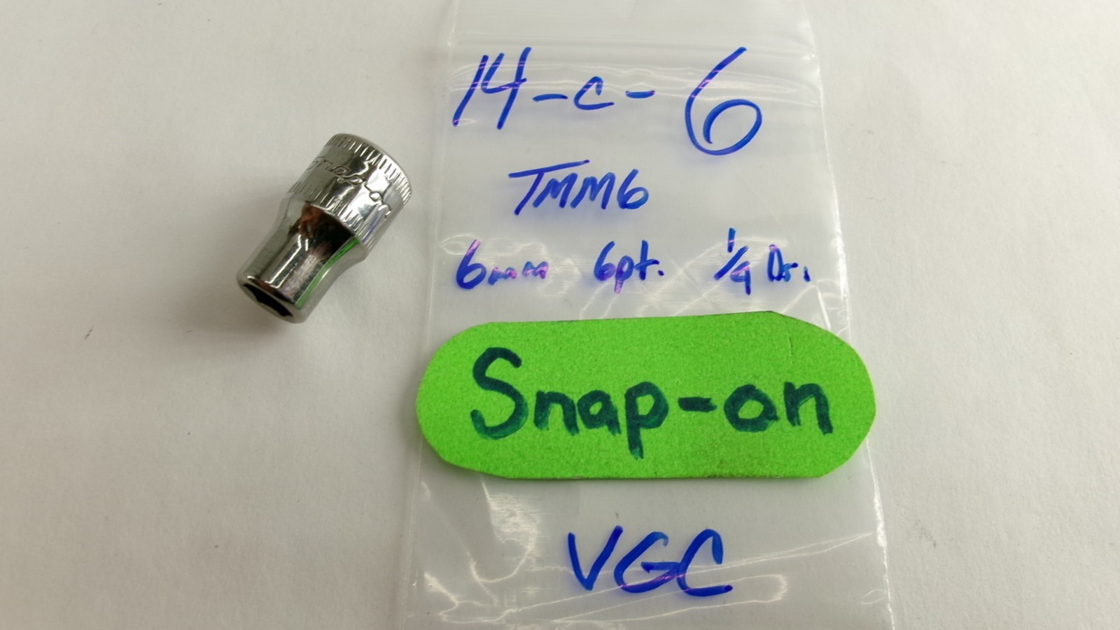 Snap-on tools USA 1/4″ drive 6mm metric 6 point Socket TMM6 Nice!