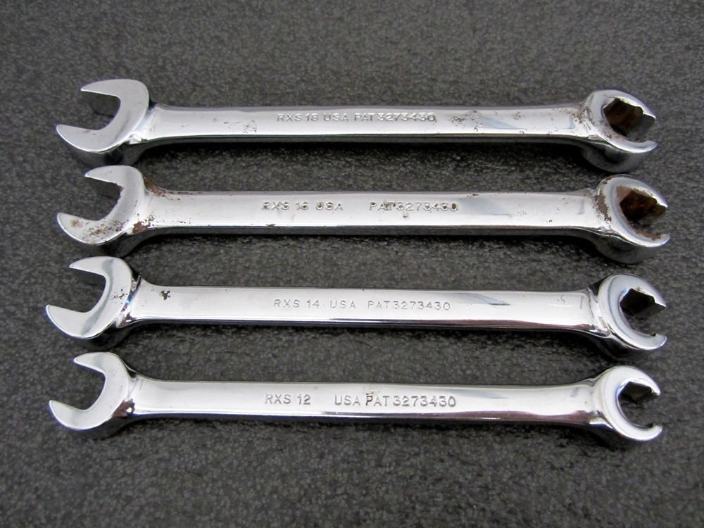 Vintage Snap-on 4pc SAE Flare Open Combination Wrench Set RXS605 USA 🇺🇸
