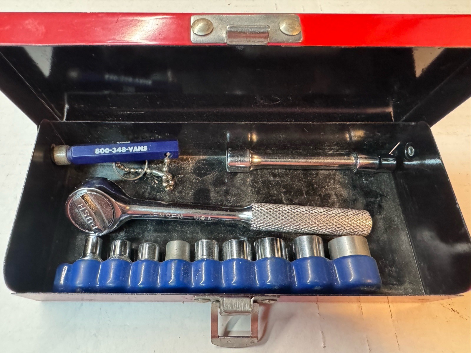 23 Pc Jensen Metric & SAE 354B814 1/4″ Ratchet Socket Extension Driver &Case USA