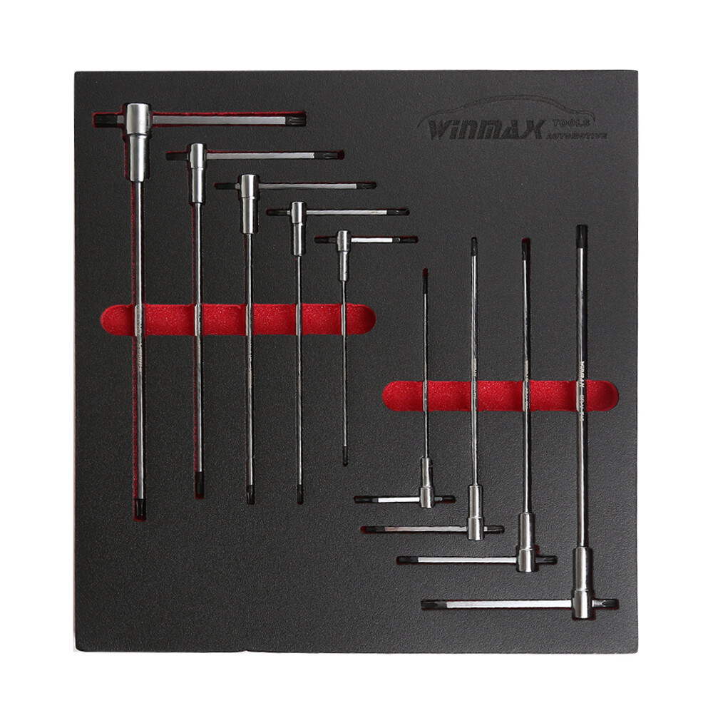 Torx Star T-Handle Hex Allen Key Wrench Set 9Pc Speed Sleeves Fast Spinning T10-