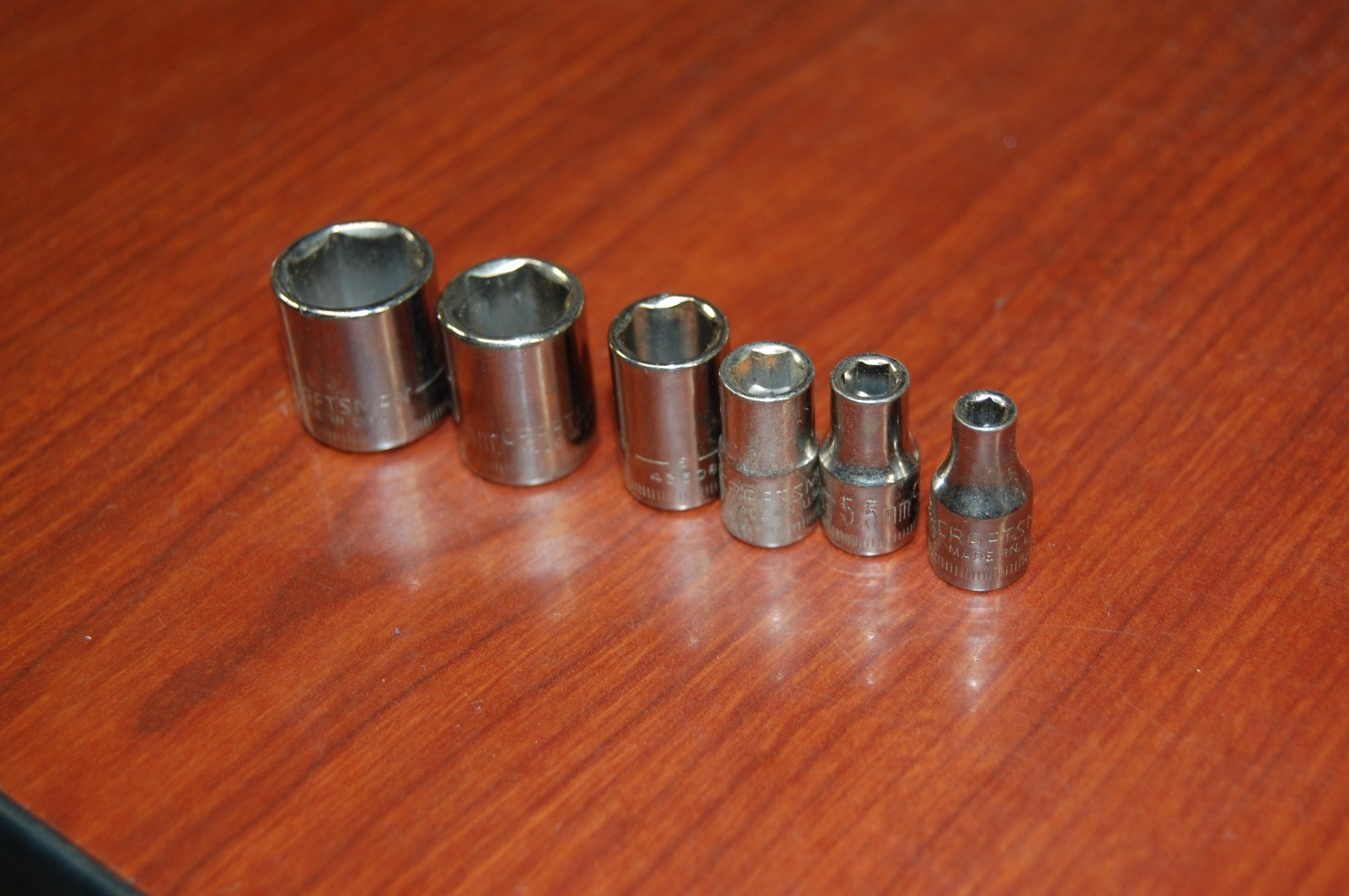 A+5 1/4 Drive 6 Point Metric Sockets by Craftsman 14,12,10,7,5.5,4 Lot of 6