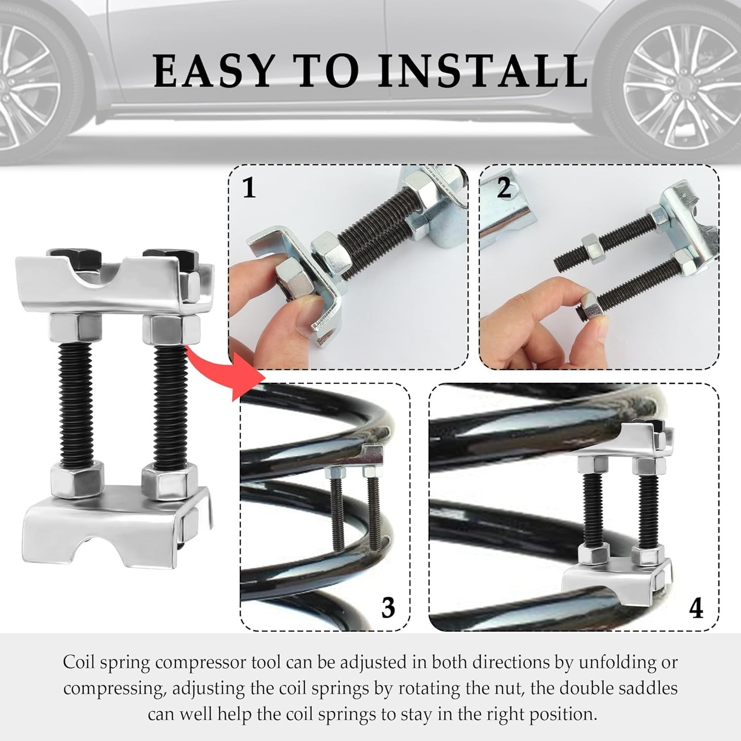 Adjustable Shock Absorber Strut Spring Compressor 4PCS