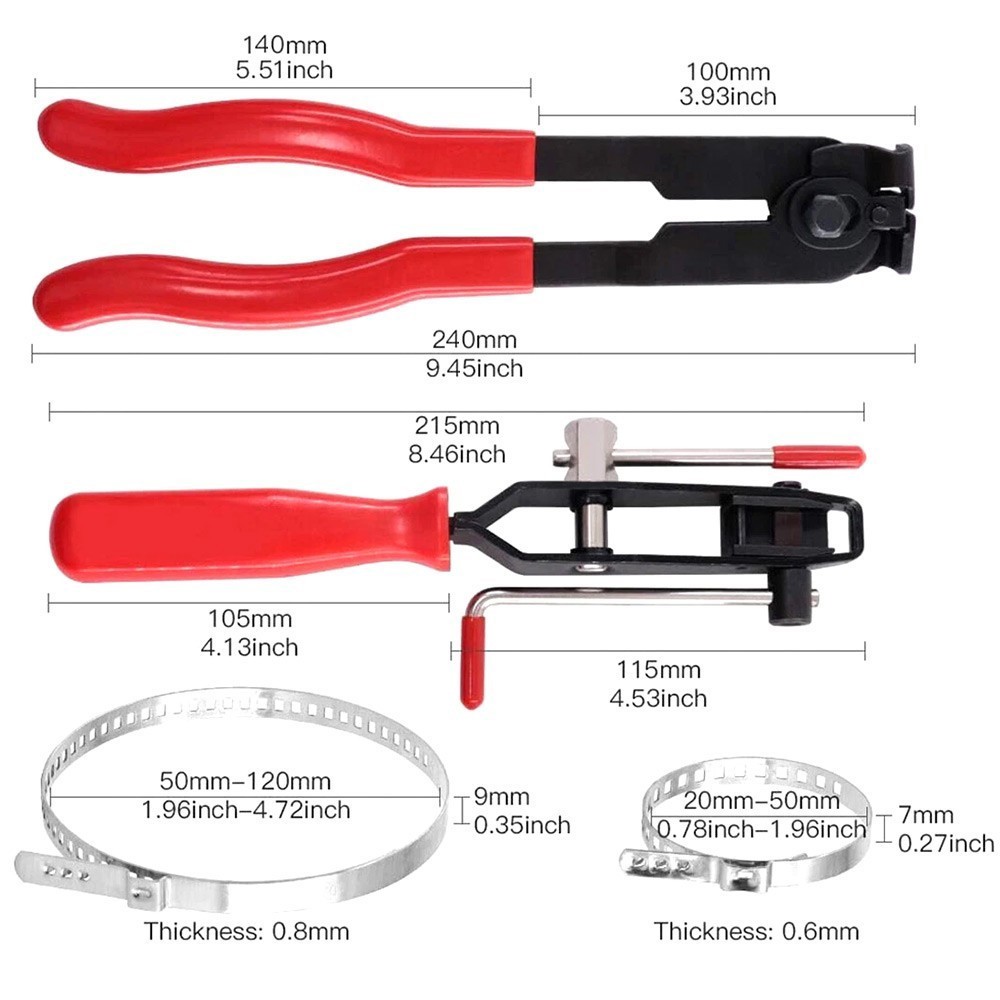 14Pcs CV Joint Boot Clamp Pliers with CV Boot Clamps Kit Ear Type Banding Tool