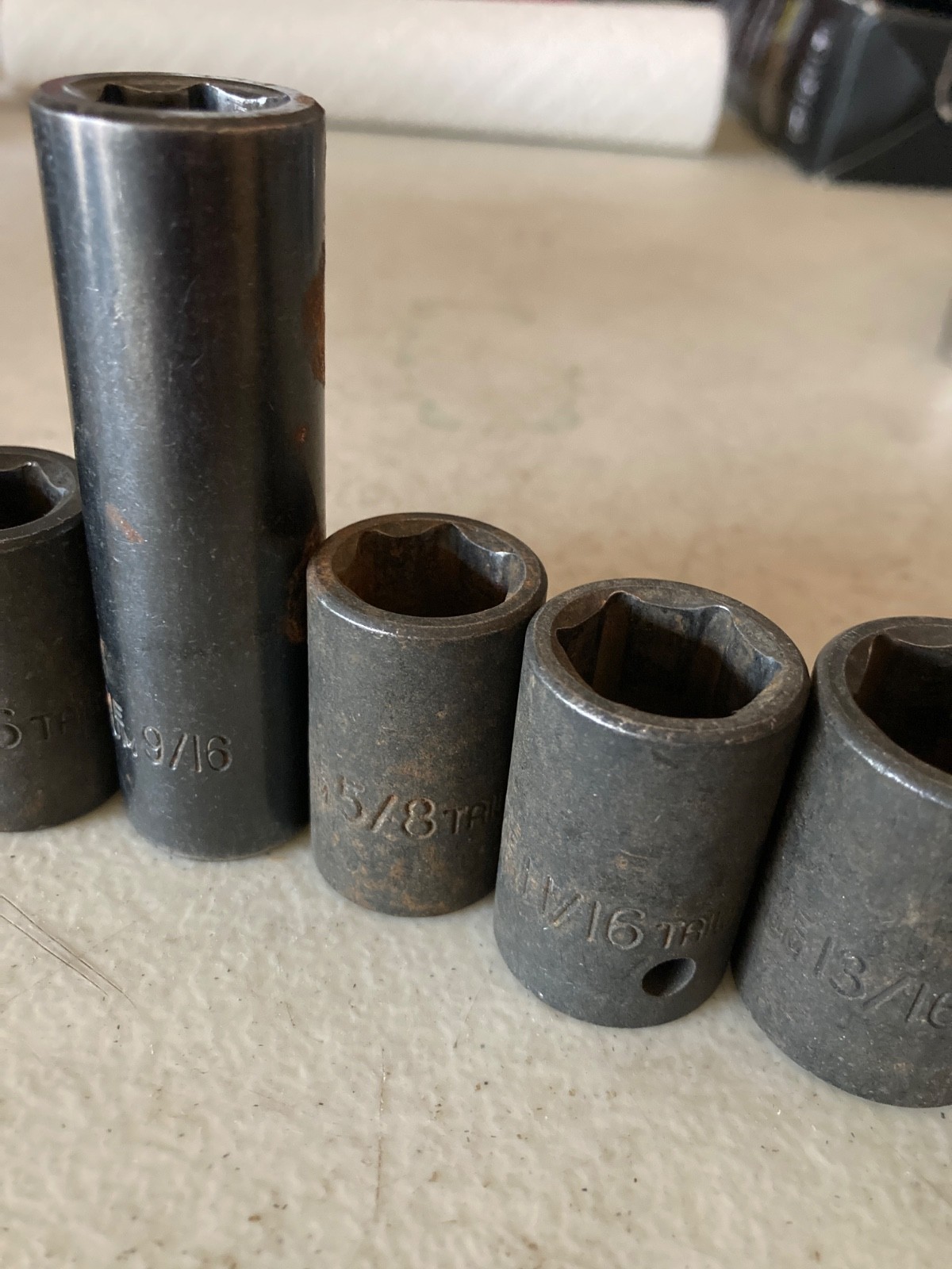 Assorted 1/2″ drive 6pt impact sockets