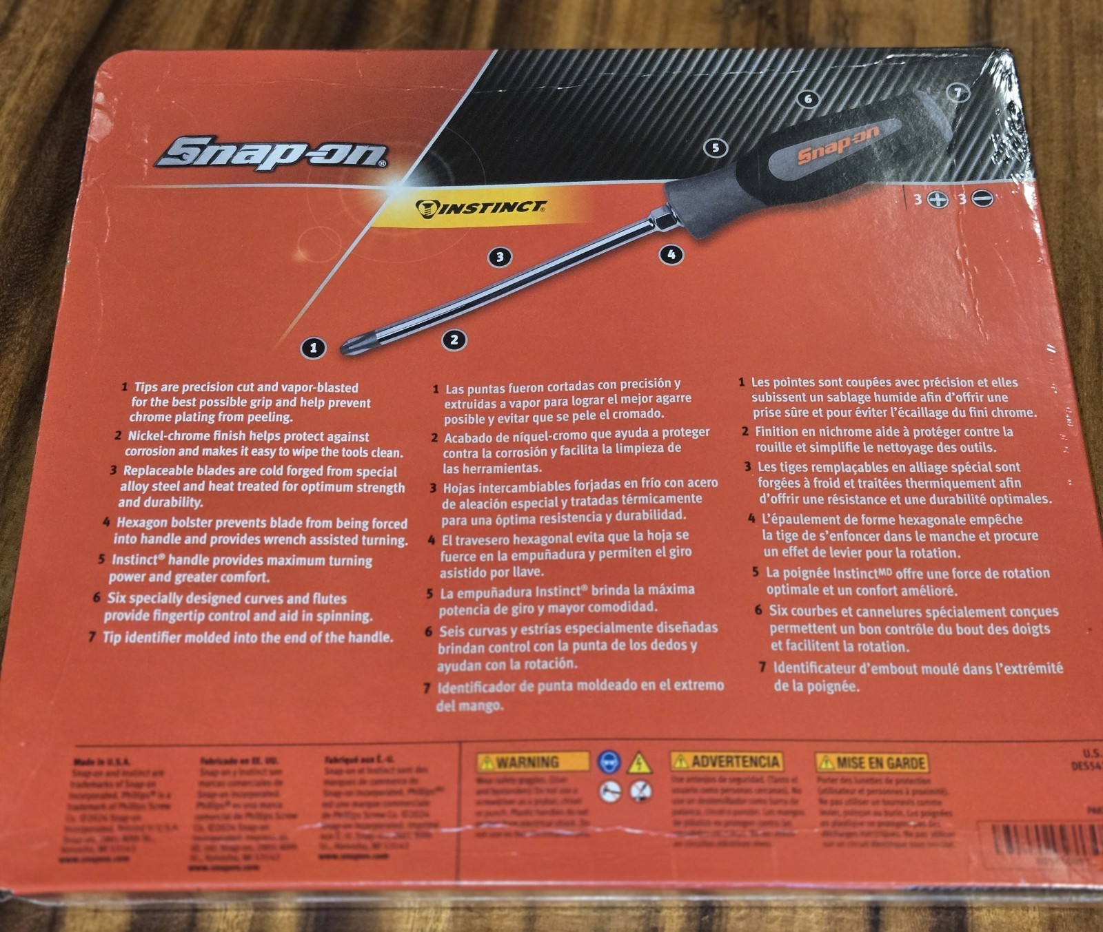 Snap On «Soft Grip-Black/Grey» Screwdriver Set Instinct 6 Piece Set (New)