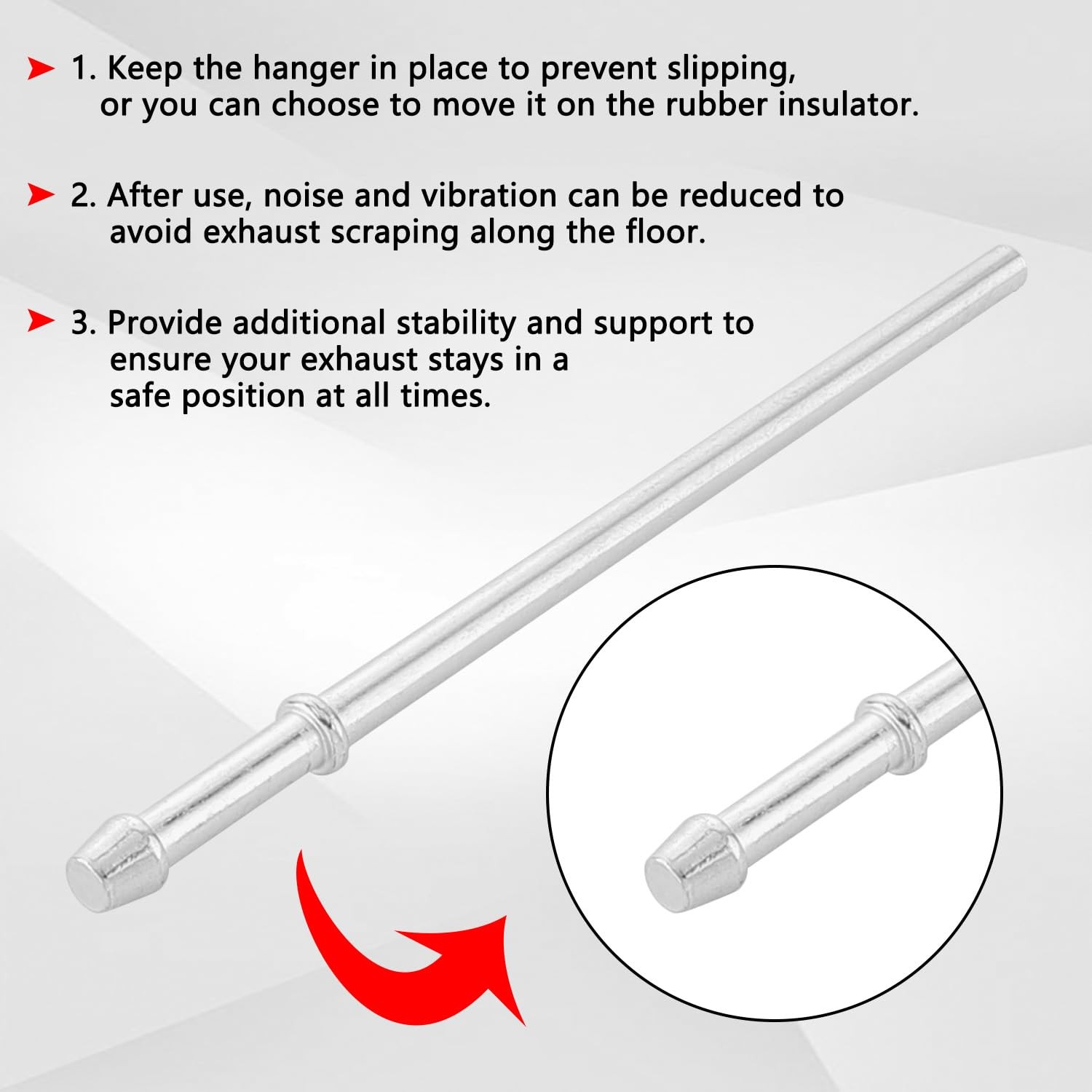 Exhaust Hanger Rods HeavyDuty Steel 4 Pcs for Vehicle Repair
