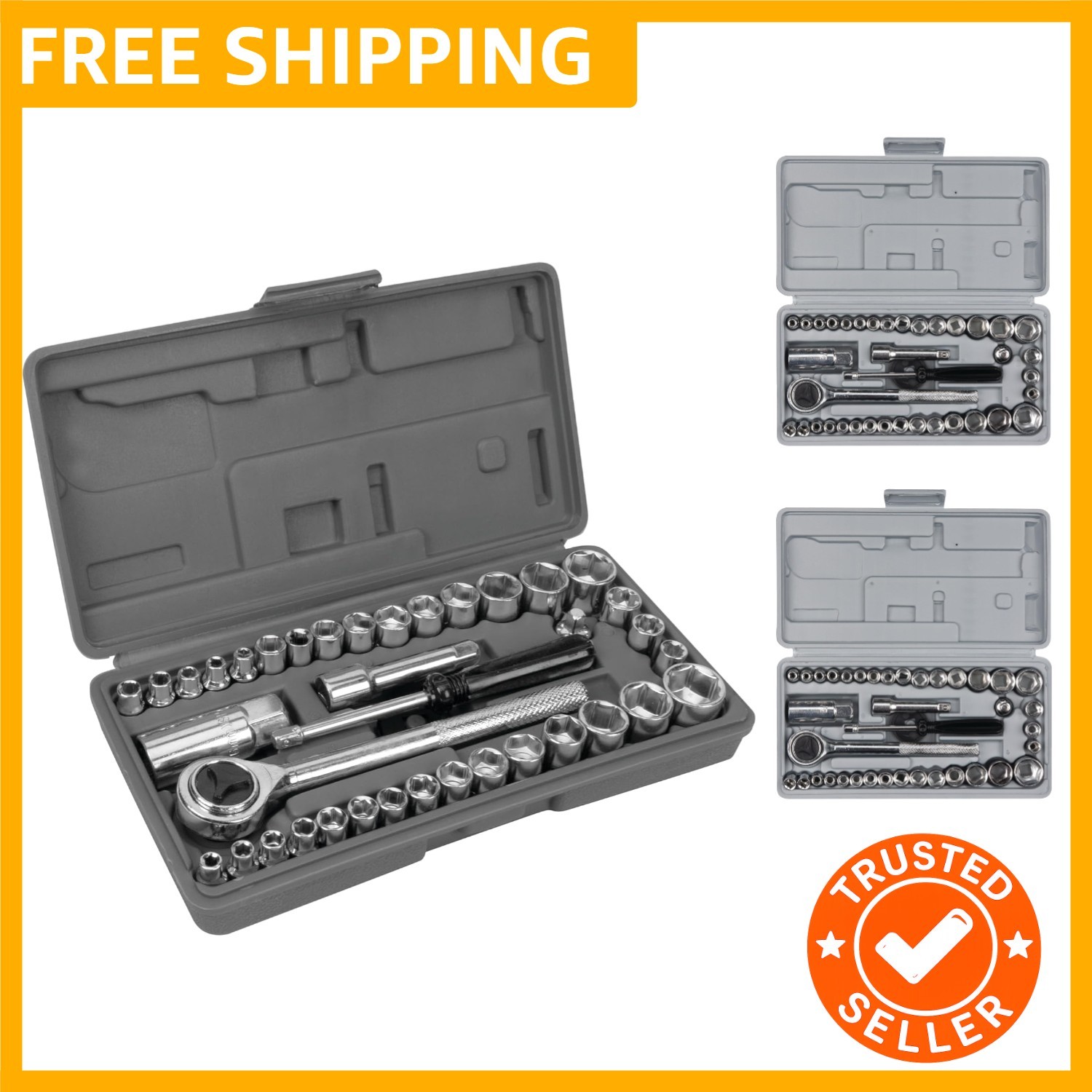 W1173 SAE/Metric 40-Piece SAE and Metric Socket Set, 1/4-Inch & 3/8-Inch Drive