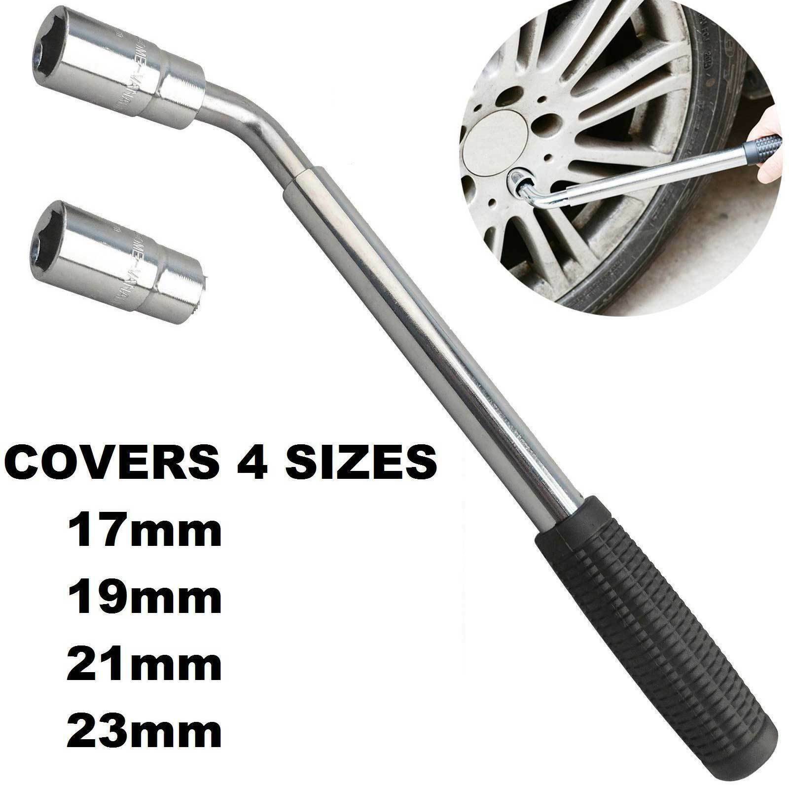 17/19mm 21/23mm Telescoping Tire Lug Nut Wheel Wrench 4 Way Universal Nut Socket