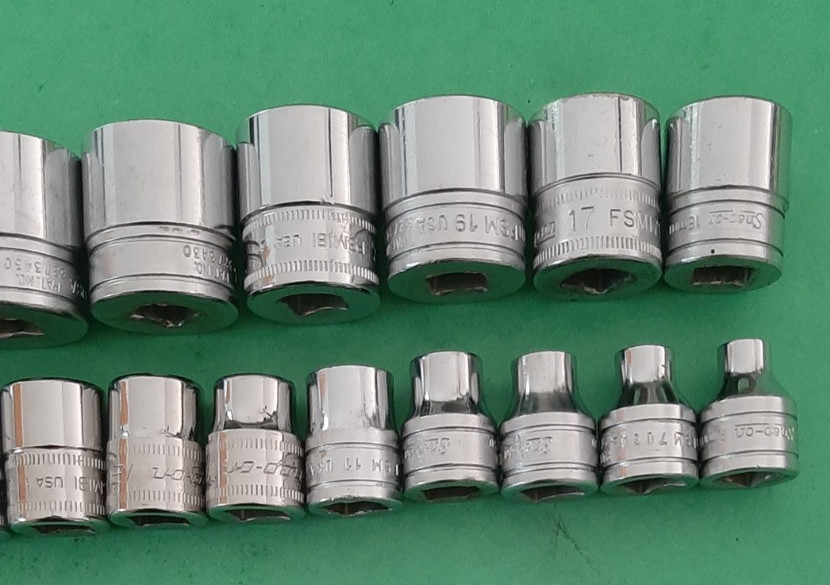Snap-on Tools Metric 6pt Point 3/8″ Drive Chrome Shallow Socket Set 6mm to 22mm