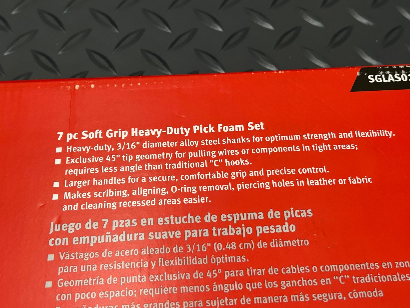 Snap-on 7-Piece RED Soft Grip Heavy-Duty Pick Foam Set SGLAS01FSETFR New SEALED