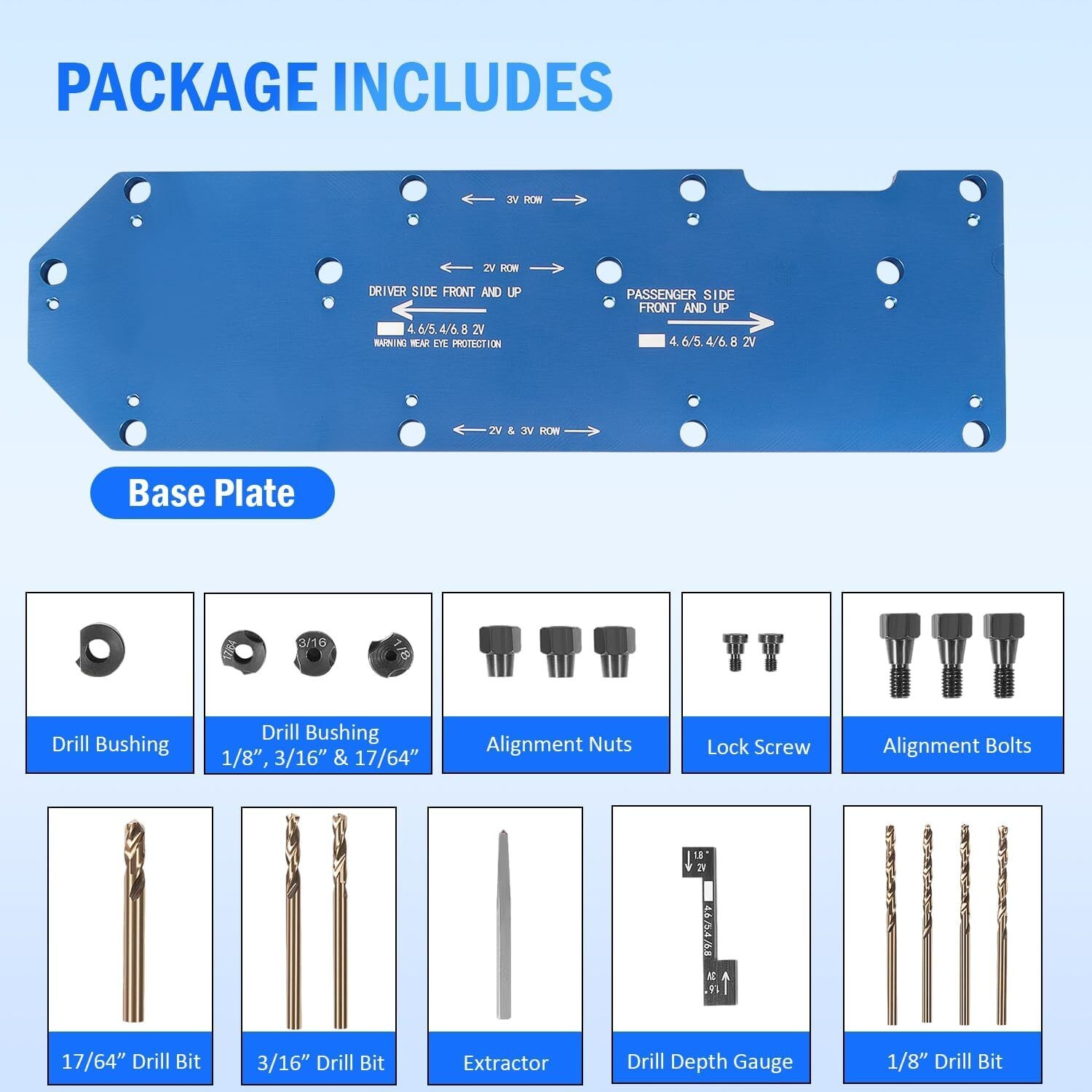 71600 Manifold Drill Template for FORD 4.6L, 5.4L & 6.8L V10 2 Valve and 3 Valve