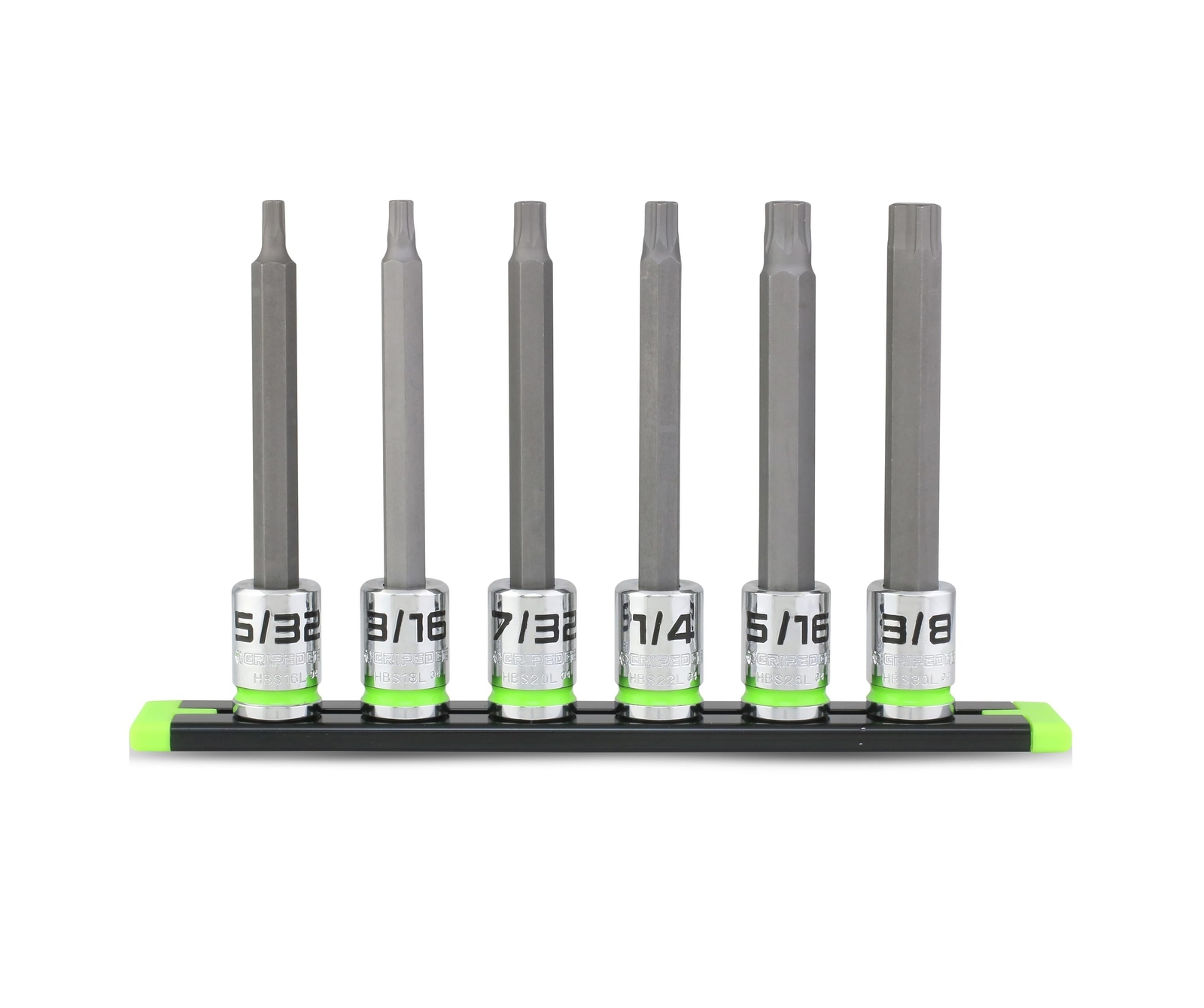 GRIPEDGE HEX Bit Socket Set | 6-PC – 3/8» Drive Long SAE RPT Hex Driver Set …