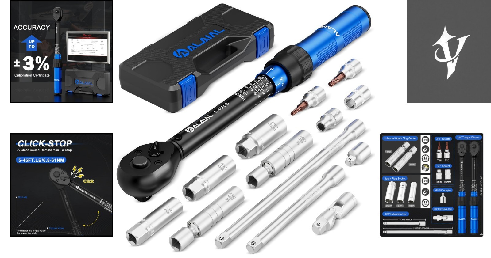 High Precision 14-Piece Spark Plug Socket Set with Torque Wrench for Auto Repair