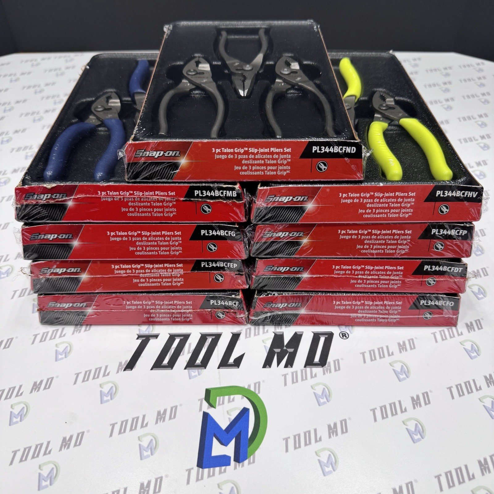 Snap-on Tools USA NEW 27PC Talon Grip Slip Joint Plier Color COLLECTION PL344BCF