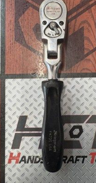 Snap-on FK735 3/8″ Dr. Flex Head Short Black Hard Handle Ratchet [Used]