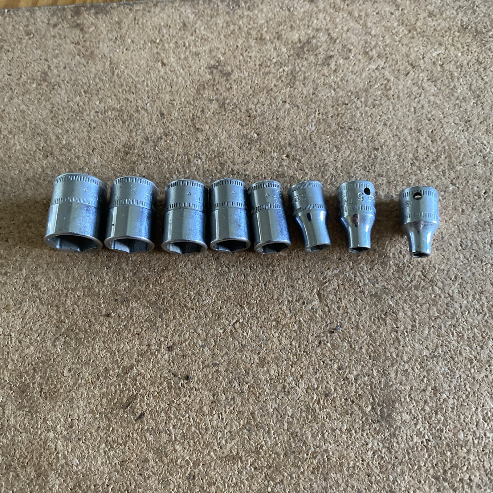 Snap On TMM Series Metric Sockets – 14-12-11-10-9-6-5-4MM 3/8 Inch Drive USA