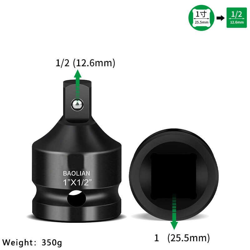 1» inch to 1/2″ inch Drive Impact Socket Adapter Reducer Tool Cr-Mo Black