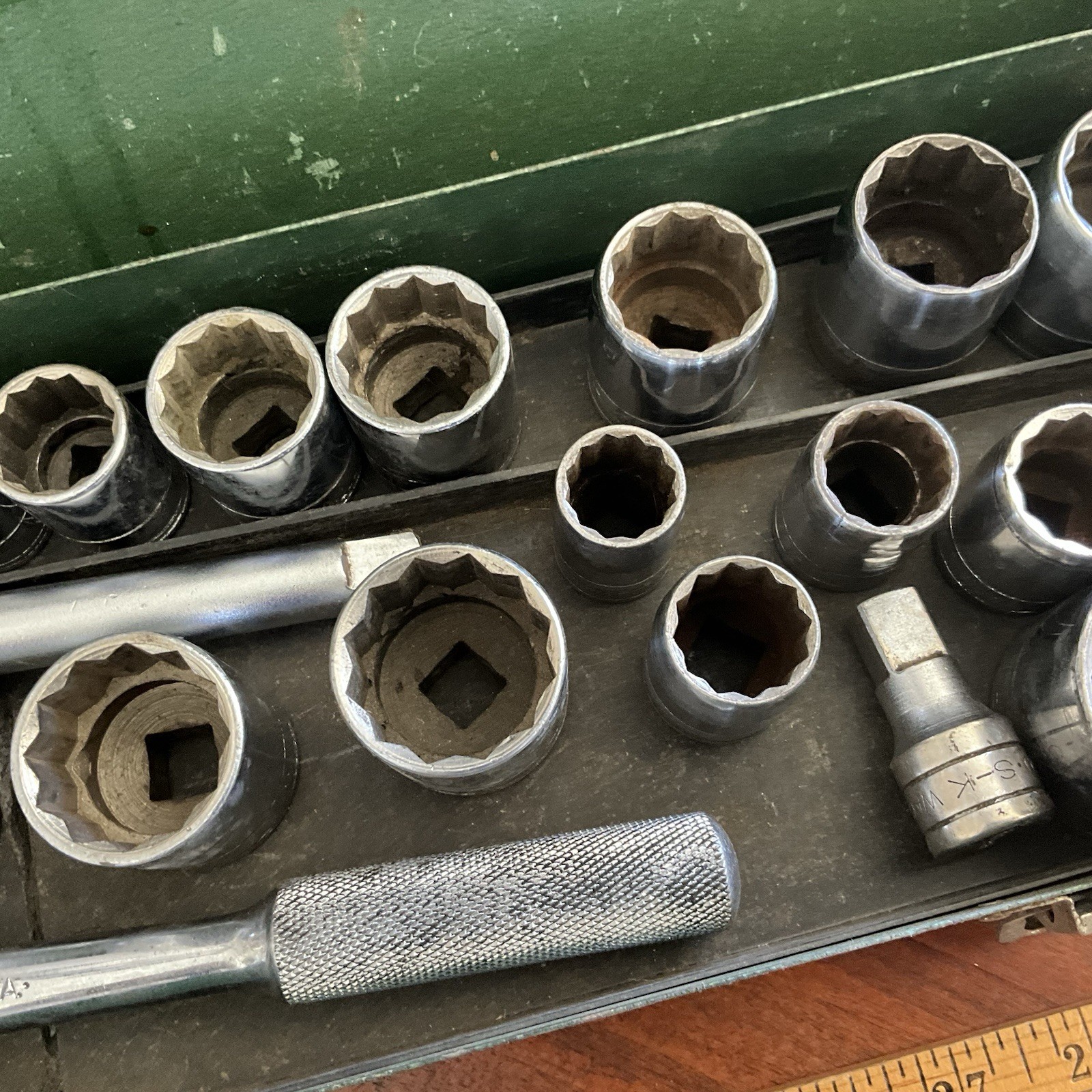 S-K Tools USA 1/2” Drive 29 PC Metric & SAE Socket Set W Metal Case