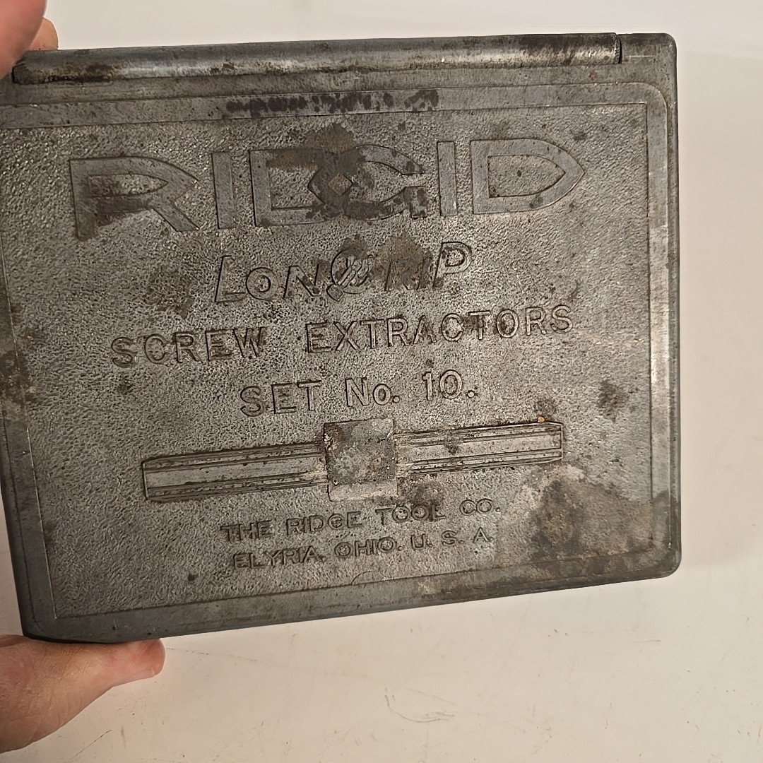 Ridgid Lone Rip Screw Extractors Set No. 10 Original Metal Case See Photos