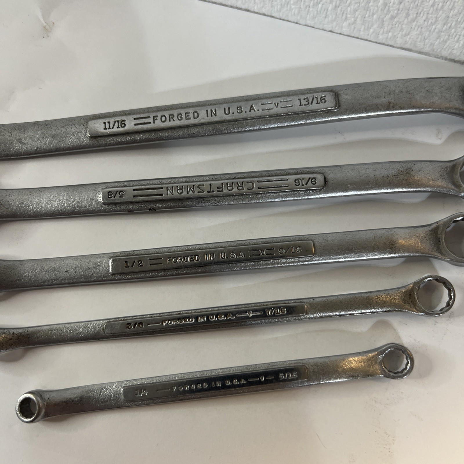 Craftsman Double Box End Offset Wrench Set Of 5 From 1/4-13/16 Inch SAE USA