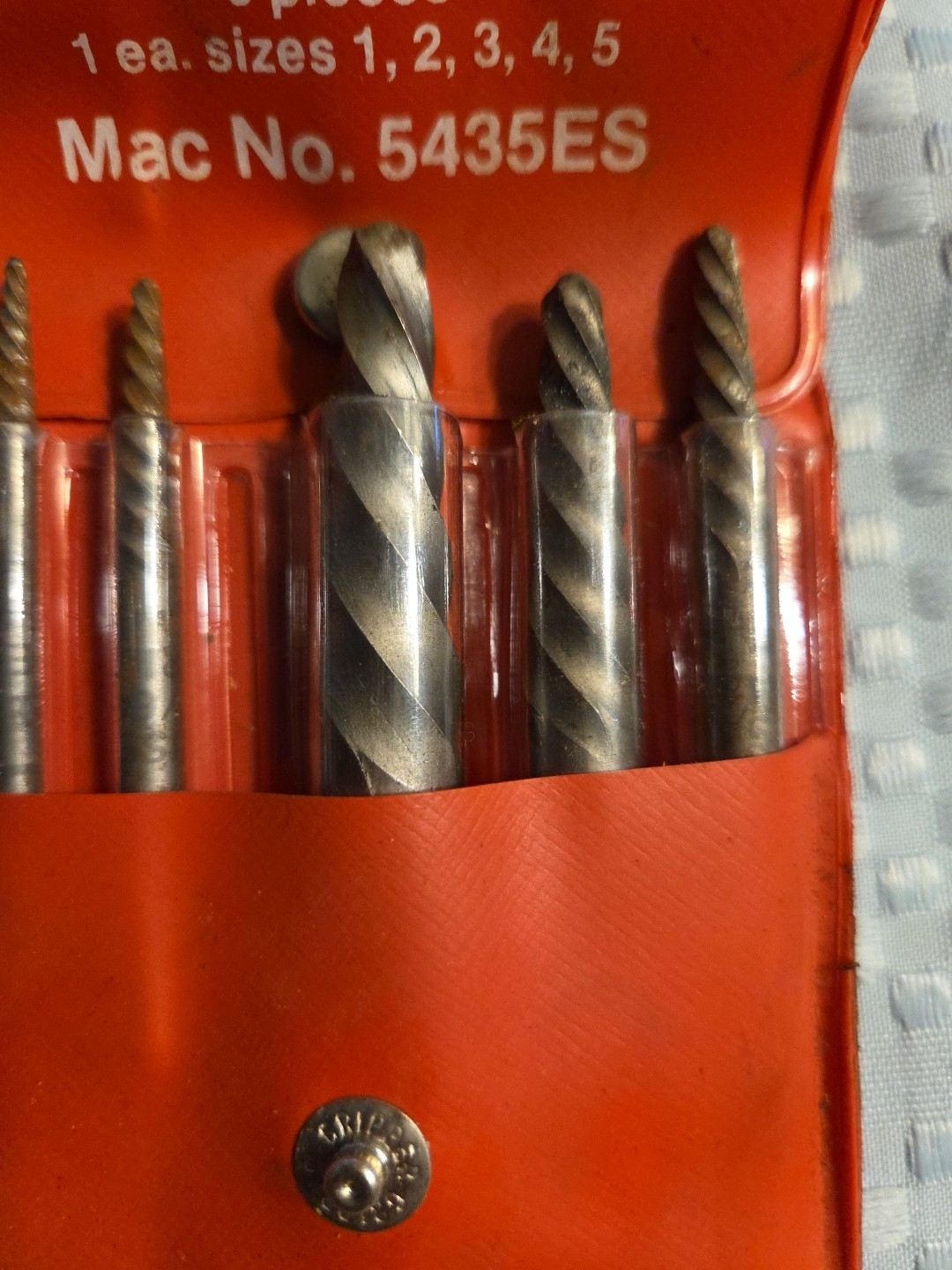 MAC Tools USA 5pc Screw Extractor Set – No. 353 (5435ES) w/ Kit Bag 1 2 3 4 5