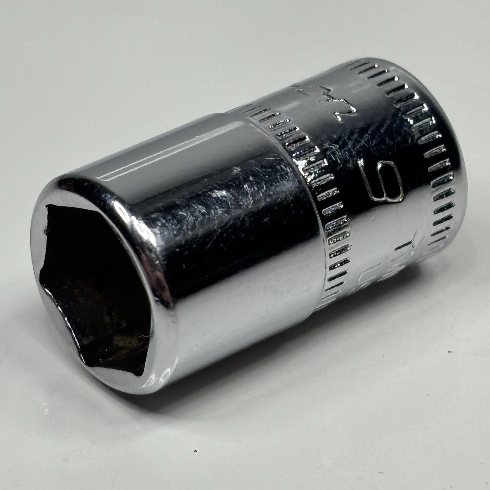 Snap On Tools TMM9 1/4 Dr 6Pt Metric 9mm Flank Dr Shallow Chrome Socket USA 2001