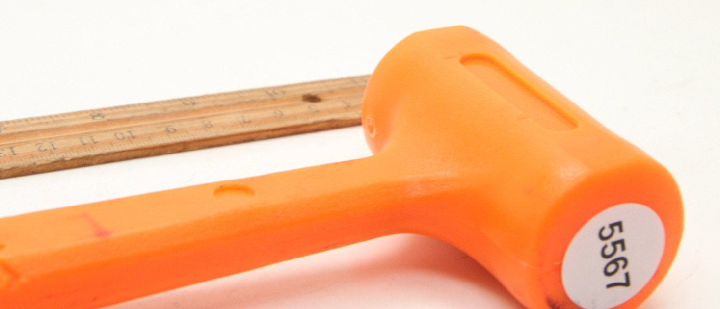 Hyper Tough 1 lb. Dead Blow Uni-Cast Hammer Orange Textured Grip