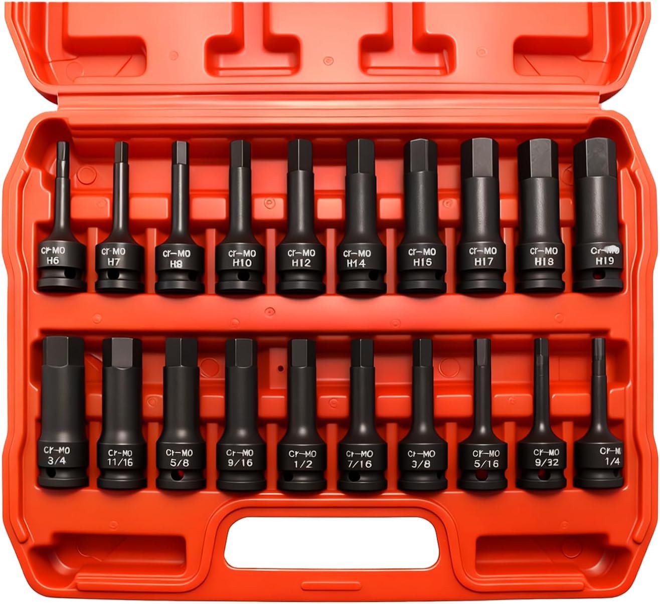 1/2″ Drive Master Impact Hex Bit Set, 20 Piece Hex Driver Socket Set, Allen Bit