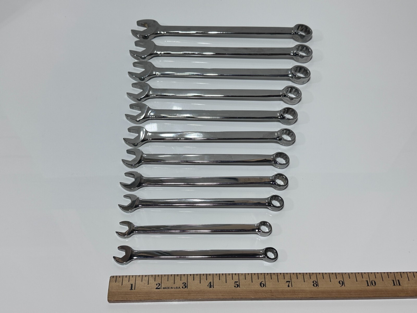 Matco Tools USA SWCLM12T 11pc Metric 9mm-19mm Full Polish Combination Wrench Set