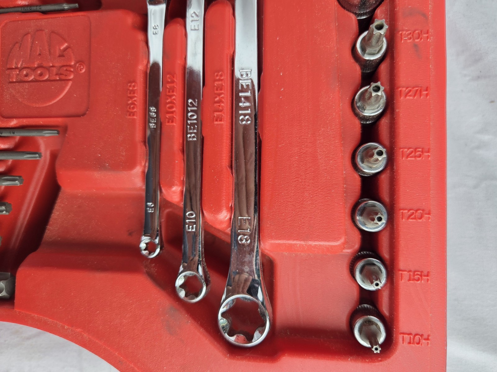 MAC TOOLS SMXT62B Torx Star Socket Driver Wrench Set Excellent Condition 62 Pc