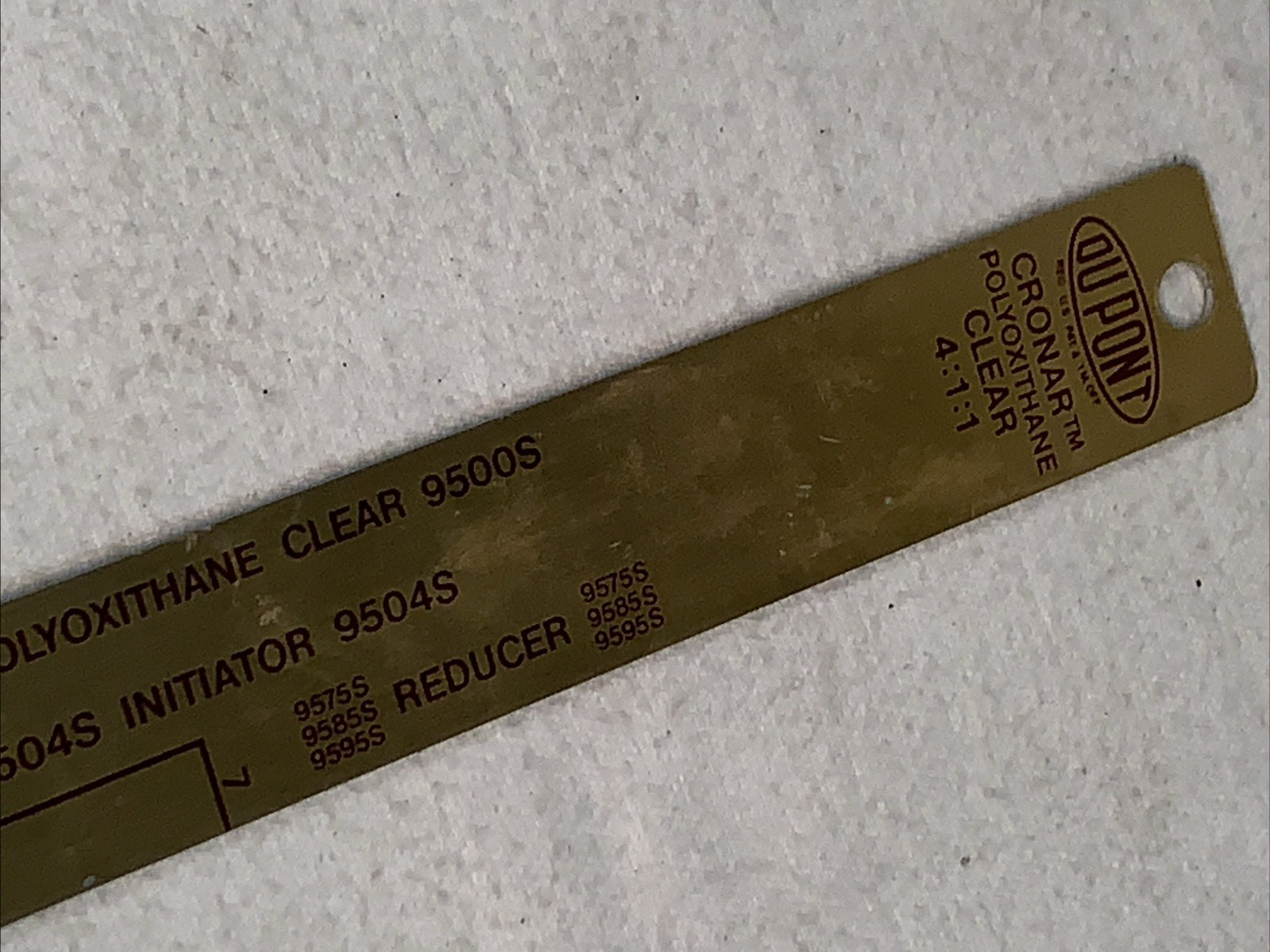 Du Pont Auto Metal Measuring Mixing Stirring Stick Cronar Silver Vtg 9500S 9504S