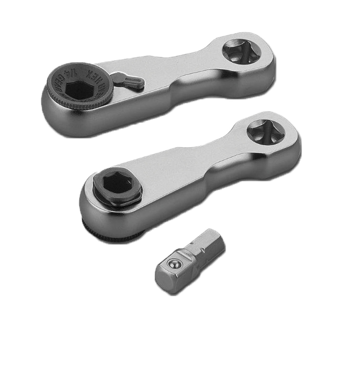 VIM Tools 1/4″ Dual Drive 2″ Long Micro Torque Adapter Ratchet, 60 Tooth #DD2