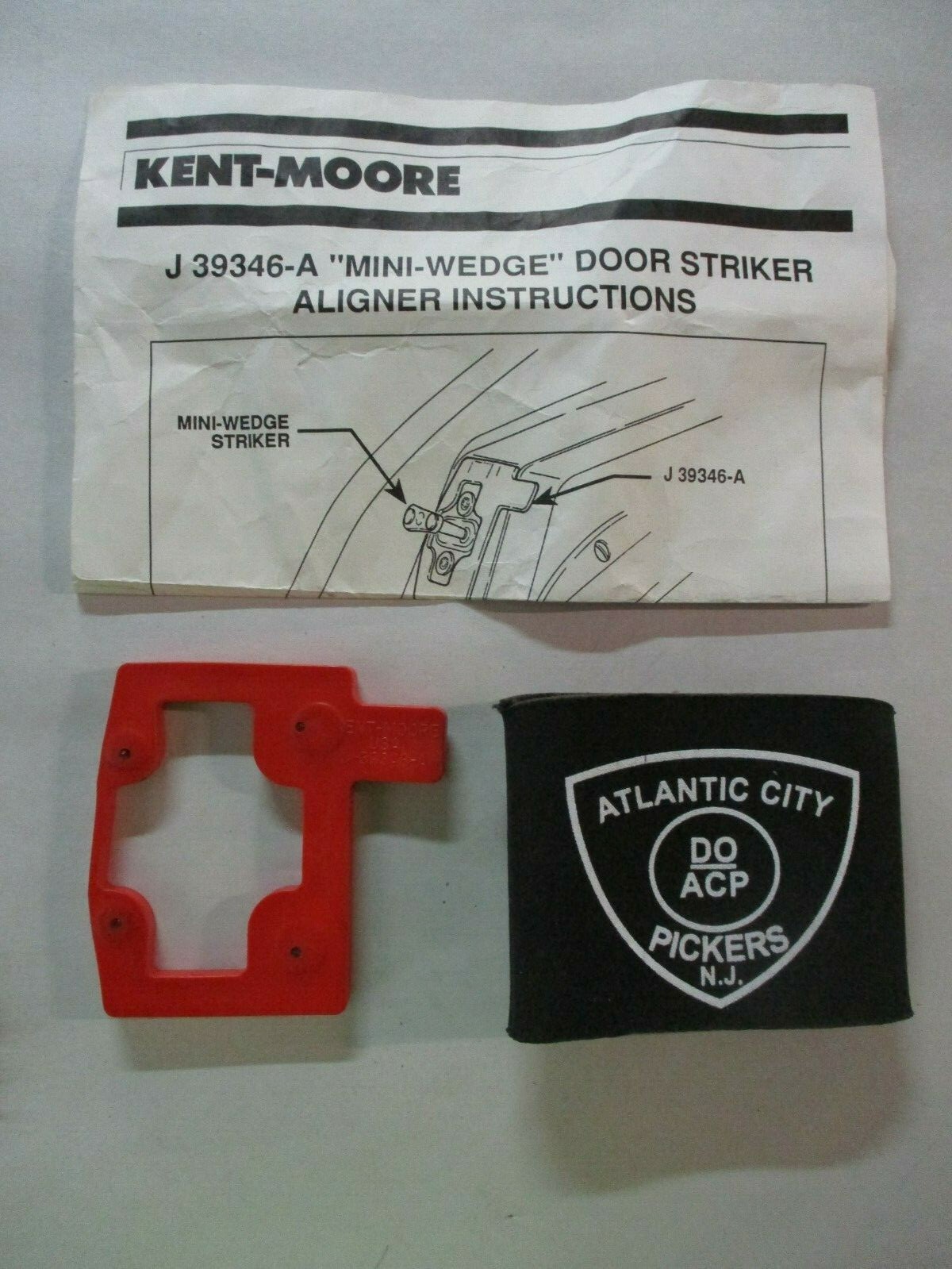 KENT MOORE TOOL J-39346-A DOOR STRIKER ALIGNER ALIGNMENT TOOL WITH INSTRUCTIONS