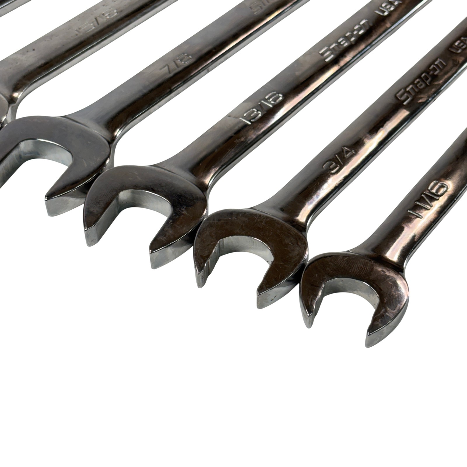 Snap-on Tools 11pc SAE Flank Drive Non-Reversible Ratcheting Combo Wrench Set