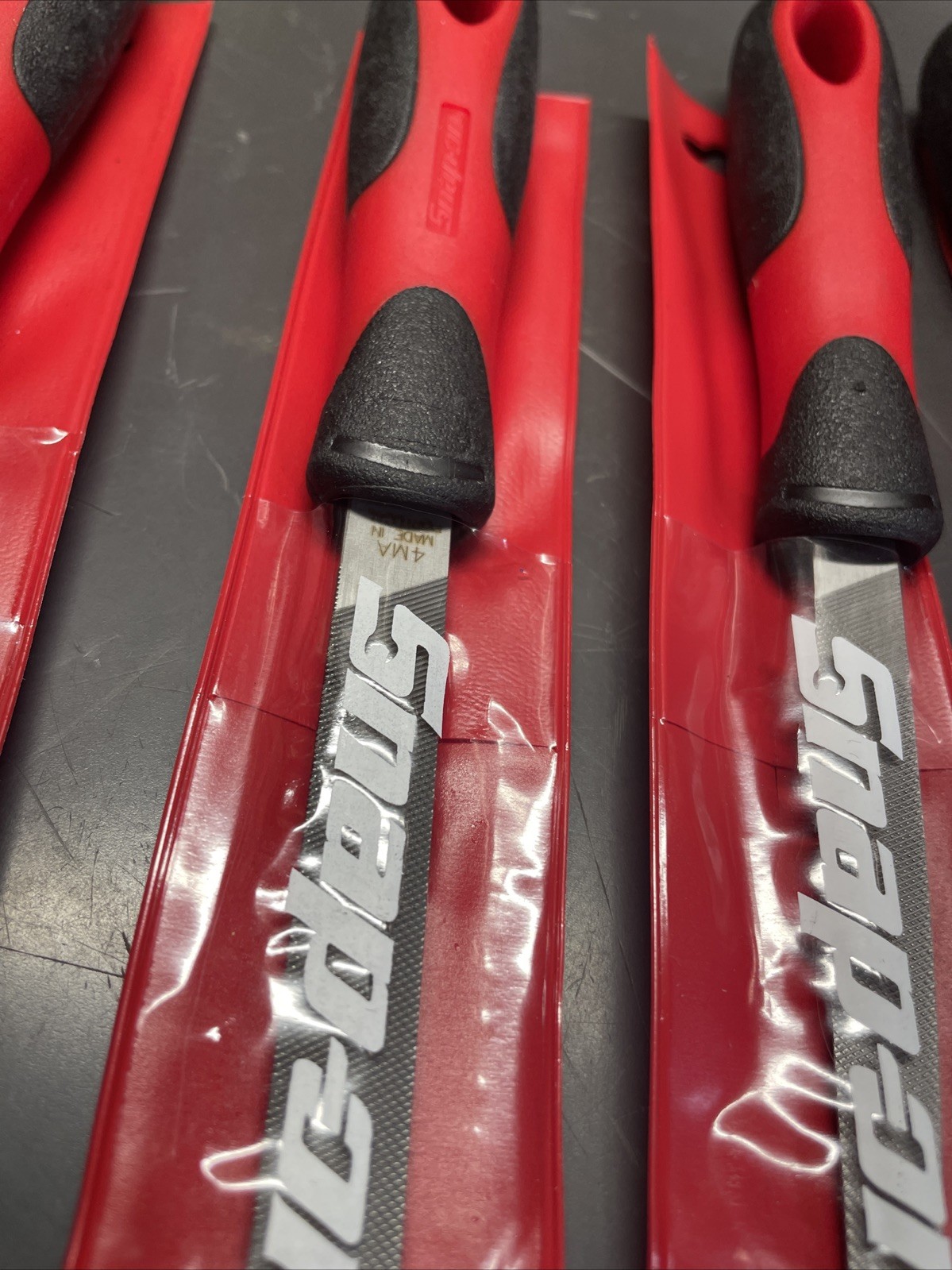 Snap On Tools NEW SGFMN106 6 Piece Red Soft Grip Handle Miniature File Set