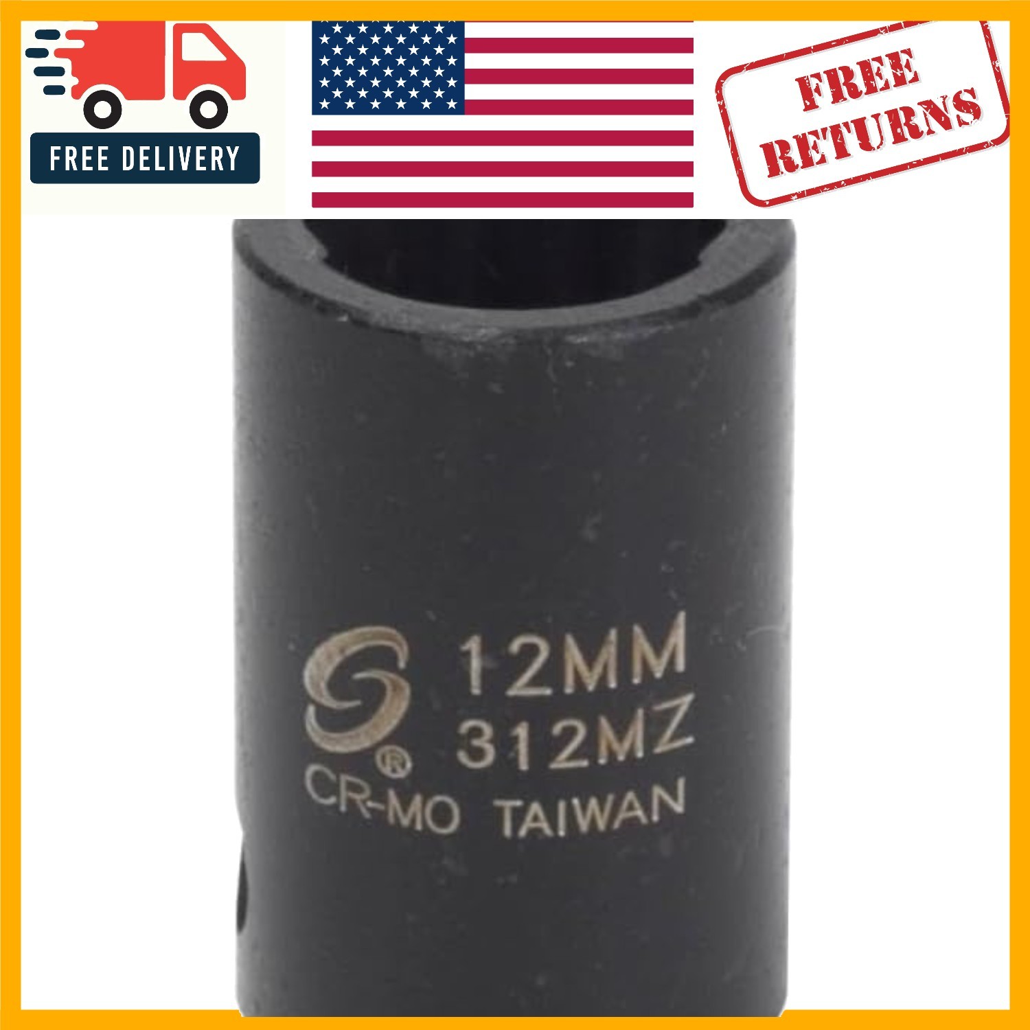 3/8-Inch Drive 12mm Steel Impact Socket – Precision Fit with Lifetime