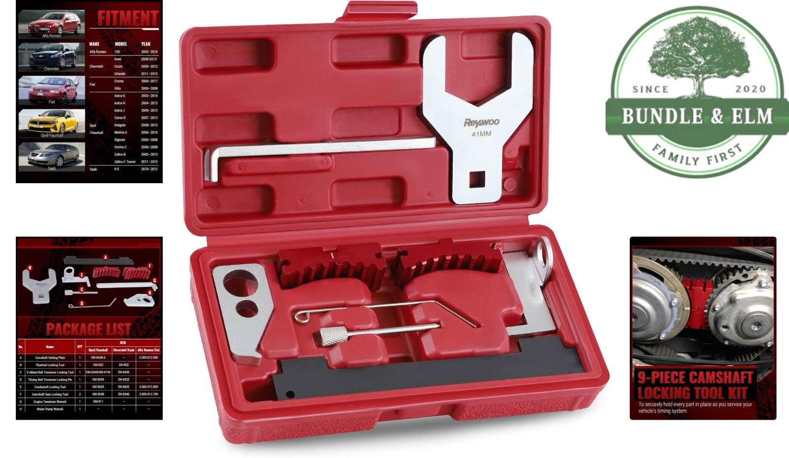 Complete Timing Tool Set with Camshaft Locking Tools and Water Pump Wrench