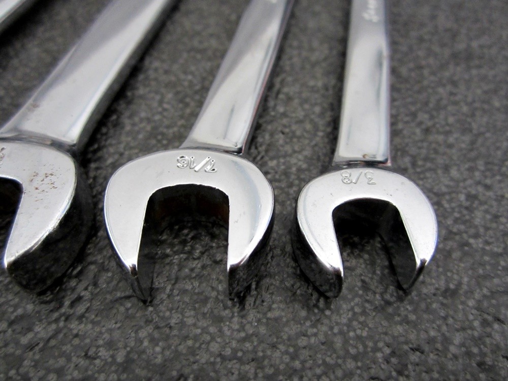 Vintage Snap-on 4pc SAE Flare Open Combination Wrench Set RXS605 USA 🇺🇸