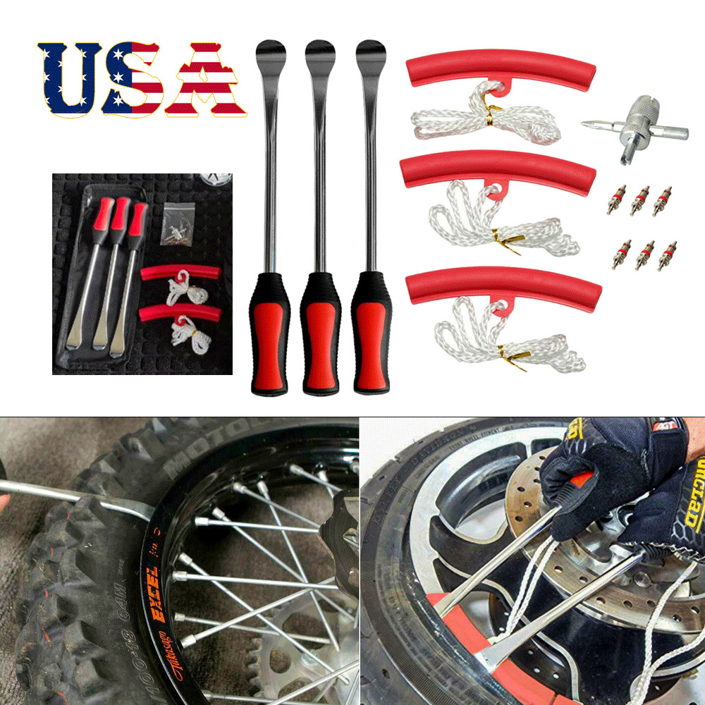 Tire Spoons Lever Iron Tool Kit Motorcycle Bike Professional Tire Change Kit USA