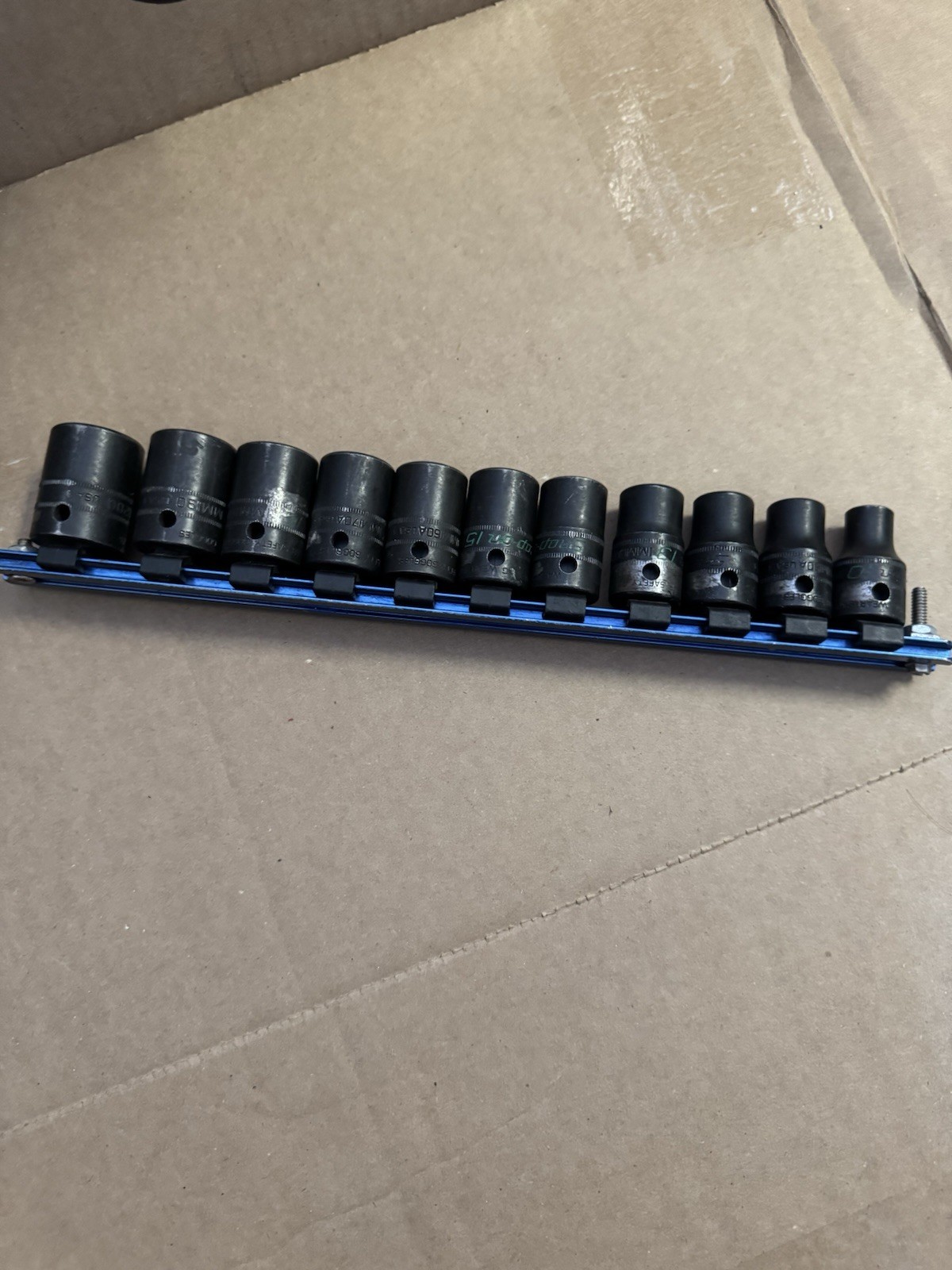 Snap-on Lot IMM100, IMM200. 1/2 Inch Drive Shallow Impact Sockets. Lot 11 Pieces
