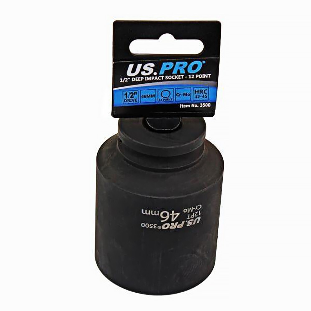 46MM HUB SOCKET DEEP IMPACT SOCKET 1/2 dr 12pt 85 MM 12 POINT AXLE NUT US PRO