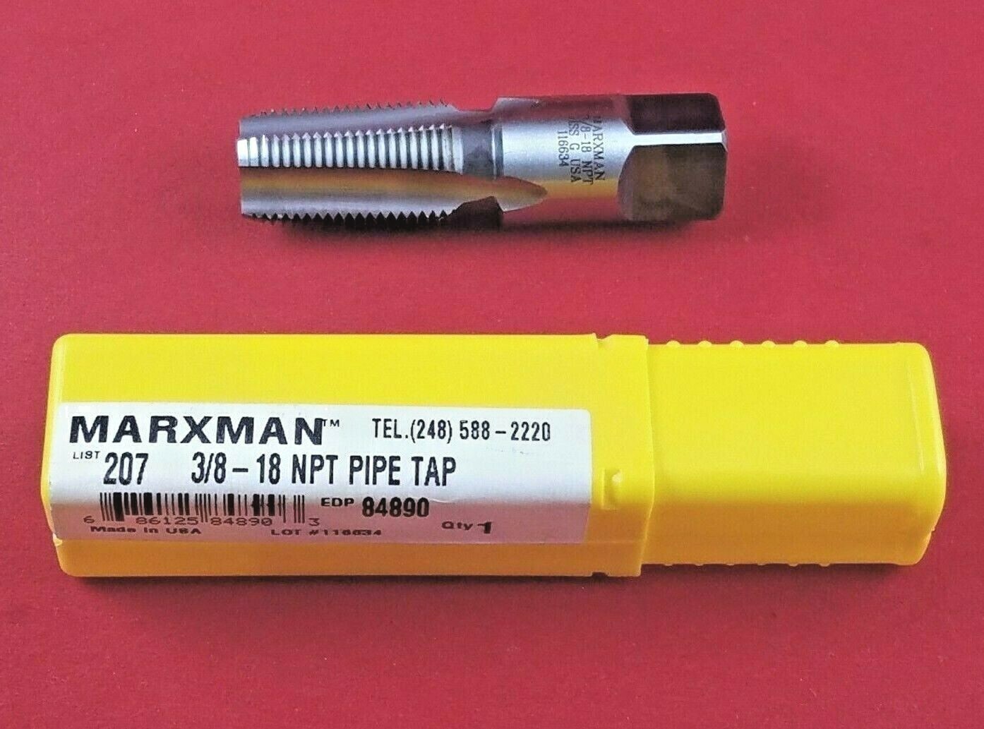 3/8 – 18 NPT 84890 Marxman Taper Pipe Tap USA Cutting Rethreading HSS Morse